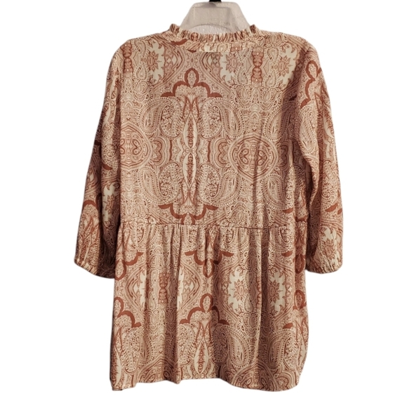 Como Vintage Women's Paisley Boho Top Petite L - Picture 5 of 6